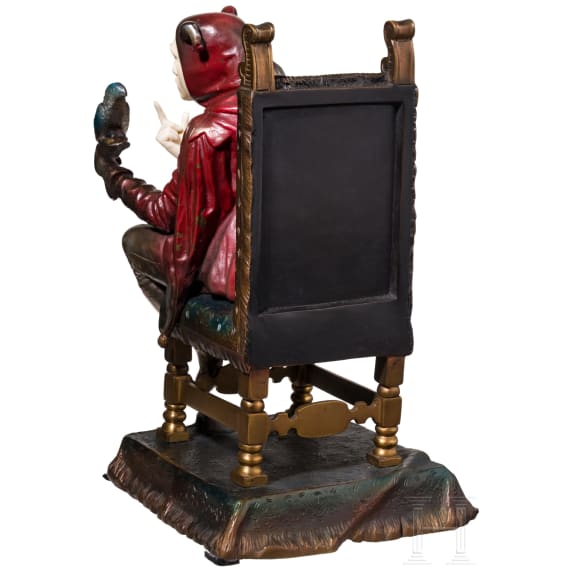 A bronze and ivory jester with parrot, Franz Rosse (1858 - 1900 Hanau), dated 1888