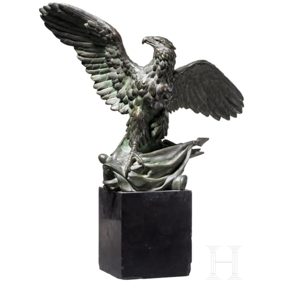 Paul Bouvier (1857 - 1940) - an eagle sculpture on trophies, Maison Colin, Paris, circa 1900