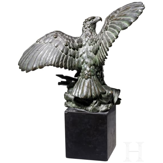 Paul Bouvier (1857 - 1940) - an eagle sculpture on trophies, Maison Colin, Paris, circa 1900