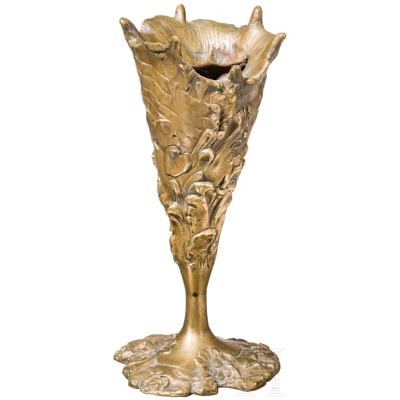 A fire-gilt bronze art nouveau vase, Goldscheider foundry