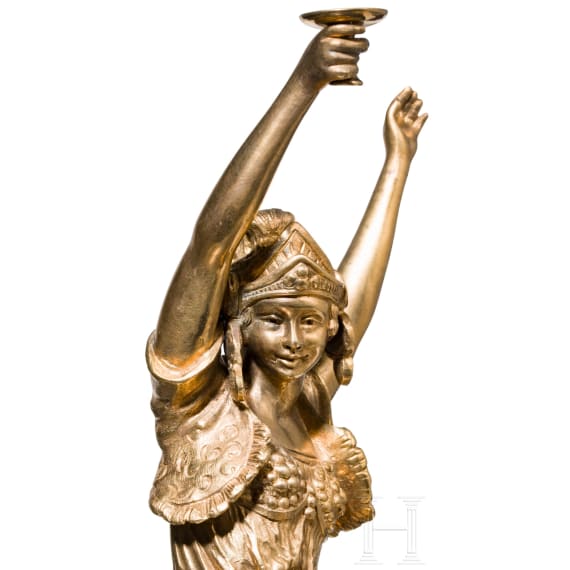 A fire-gilt bronze figure showing a female dancer, circa 1920
