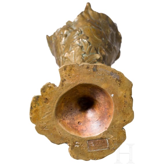 A fire-gilt bronze art nouveau vase, Goldscheider foundry