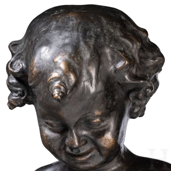 Georg Pezold (1865 - 1943) and Heinrich D&uuml;ll (1867 - 1956), a German fountain figure "Putto with Trouts", 1st half of the 20th century