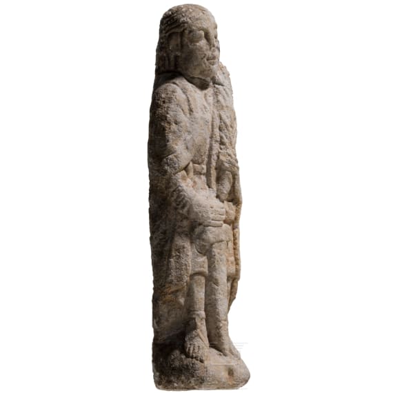 A small Spanish sandstone figurine of St.Paul, 12th/13th century