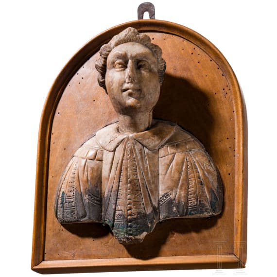 A pair of alabaster busts, probably Dutch, late 15th/16th century