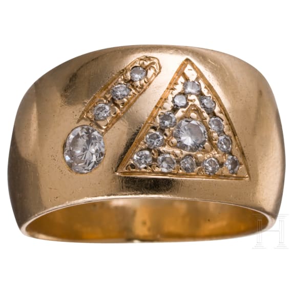 A 14ct gold ring set with diamonds (ca. 0.255 ct)