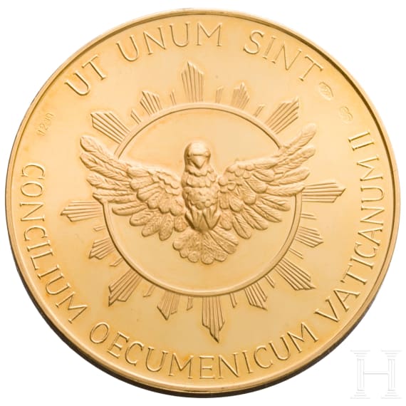 A gold medal commemorating Pope John XXIII, Second Ecumenical Council of the Vatican, 1962