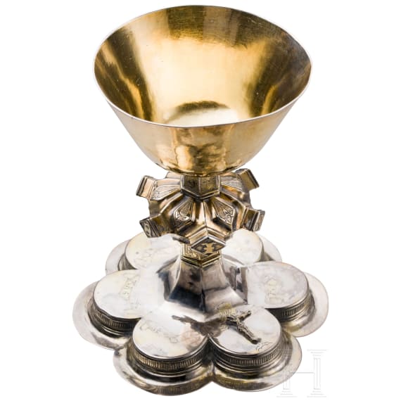 A silver-gilt chalice, probably German, late 16th century