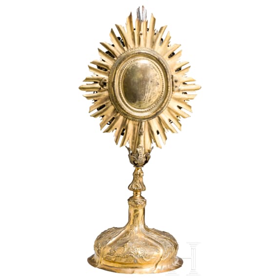 A German brass monstrance, 18th century