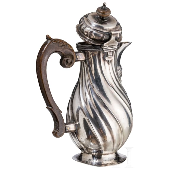 A silver mocha coffee pot, Augsburg, Johann Georg Kloss(e) (Master 1738-66), 1745-47