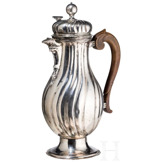 A large silver coffee pot, Augsburg, Johann Dietrich Meichsner (Meisner) (Master 1766-93), 1769-71