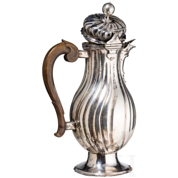 A large silver coffee pot, Augsburg, Johann Dietrich Meichsner (Meisner) (Master 1766-93), 1769-71
