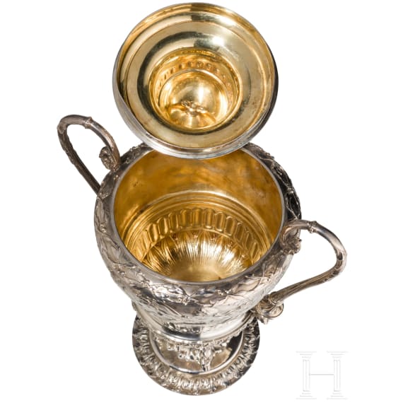 A French silver vase with lid, in the style of J. B. Claude Odiot, Paris, circa 1840/50