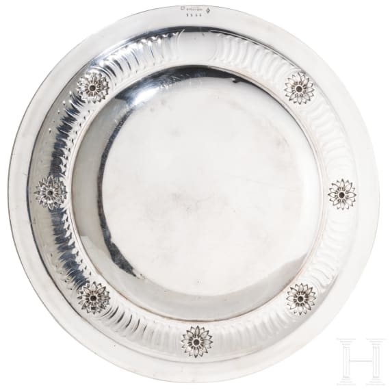 A silver dish with coat of arms, Paris, Odiot, circa 1880
