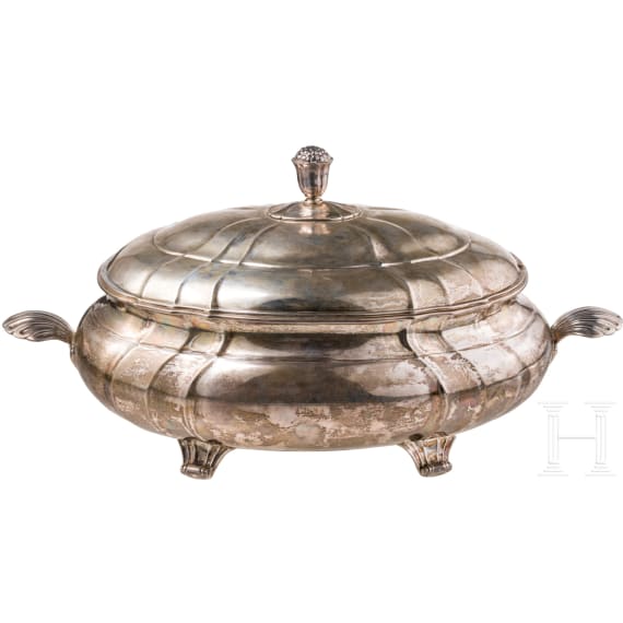 A large Danish silver tureen with cover, Copenhagen, Christian Kronmann Ovesen, 1937