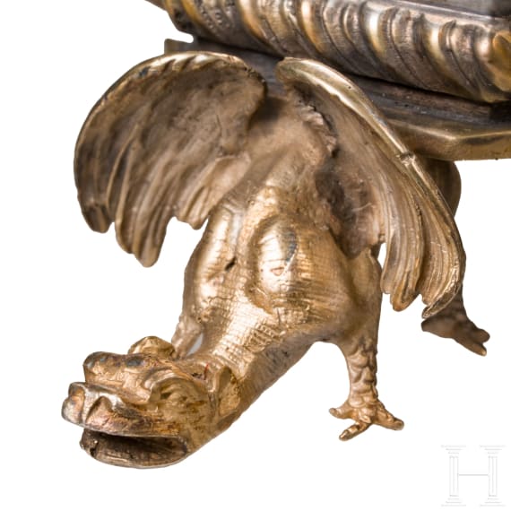 A large pair of German silver falcons, Hanau, circa 1900