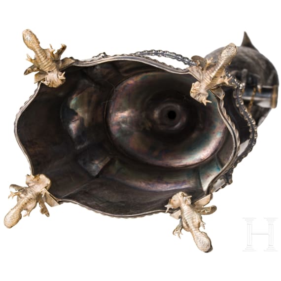 A large pair of German silver falcons, Hanau, circa 1900