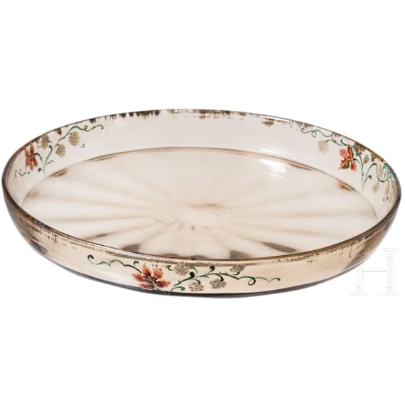 A glass tray with blackberry, Nancy, Emile Gall&eacute;, circa 1890