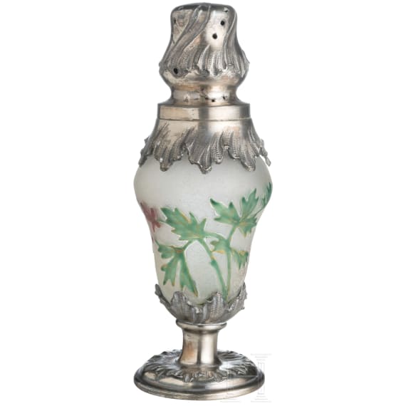 A glass sugar caster, Verreries de Saint-Denis, Legras & Cie., 1920's