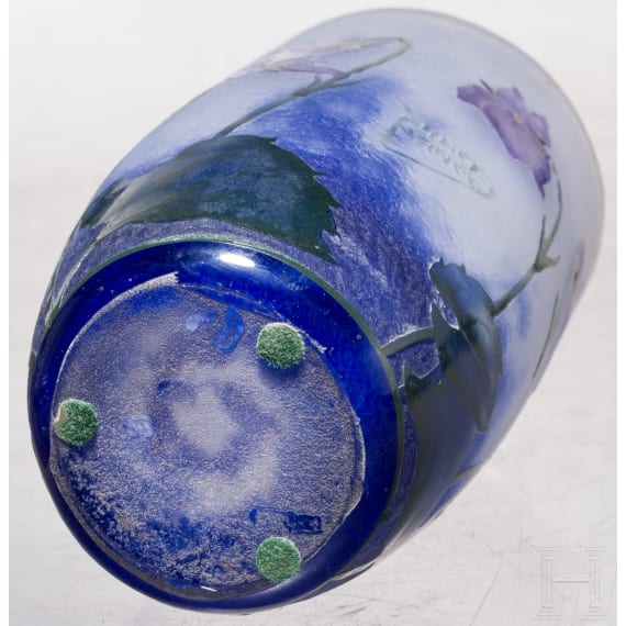 A small art nouveau glass vase "Violettes", Nancy, Daum Fr&egrave;res, circa 1905