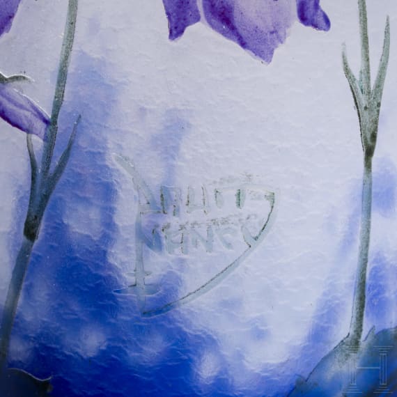 A small art nouveau glass vase "Violettes", Nancy, Daum Fr&egrave;res, circa 1905