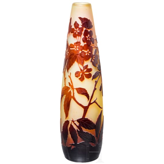 An art nouveau glass vase "Sorbier" Nancy, Emile Gall&eacute;, circa 1905