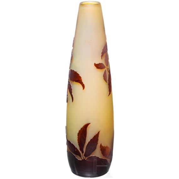 An art nouveau glass vase "Sorbier" Nancy, Emile Gall&eacute;, circa 1905