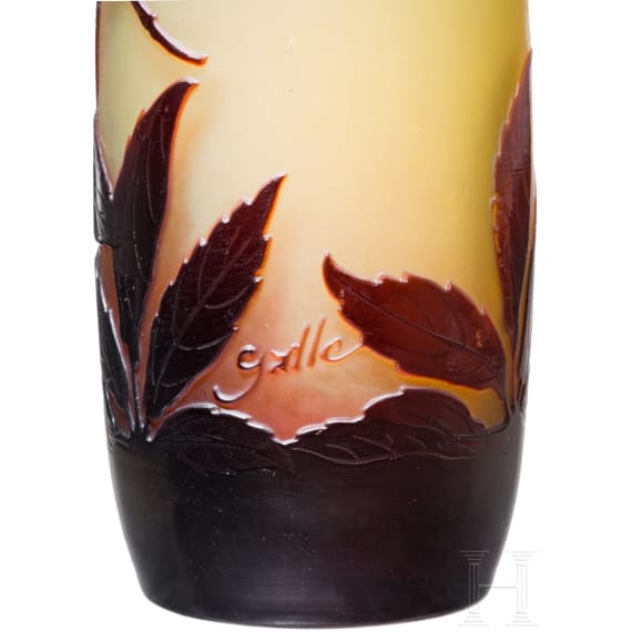 An art nouveau glass vase "Sorbier" Nancy, Emile Gall&eacute;, circa 1905