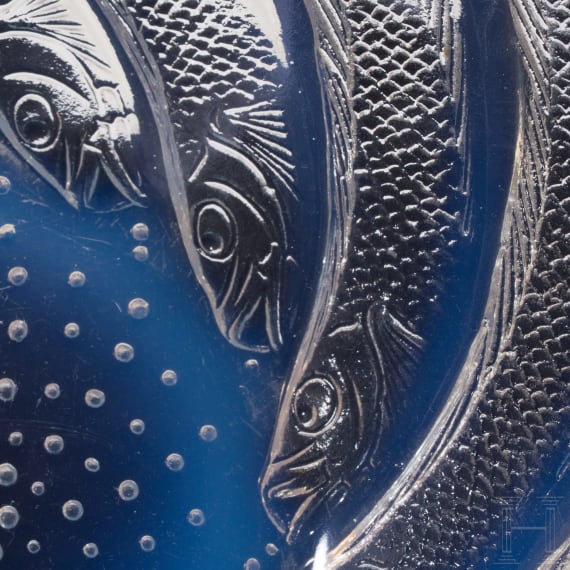 An opalescent glass dish "Poissons", Wingen-sur-Moder, Ren&eacute; Lalique, before 1947