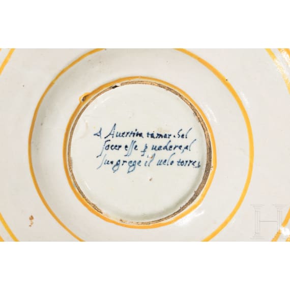 An Italian Maiolica plate "The Meeting of Tamar and Judah", Urbino, 2nd half of the 16th century
