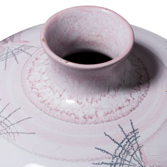 A large glazed stoneware vase with flowers, Hedwig Bollhagen, Marwitz, HB Werkst&auml;tten, circa 1935