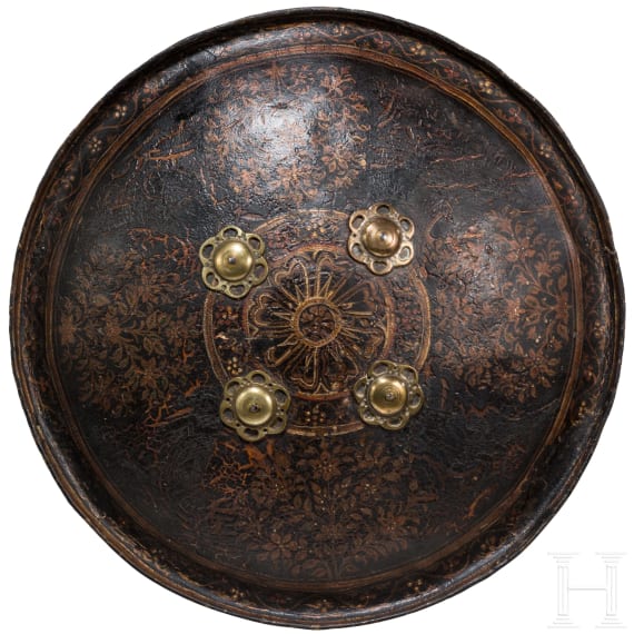 An Indian leather shield, 1st half of the 19th century