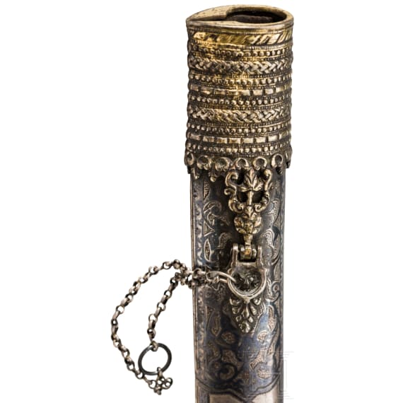 A Greek silver scabbard for a small yatagan, probably Crete, circa 1800