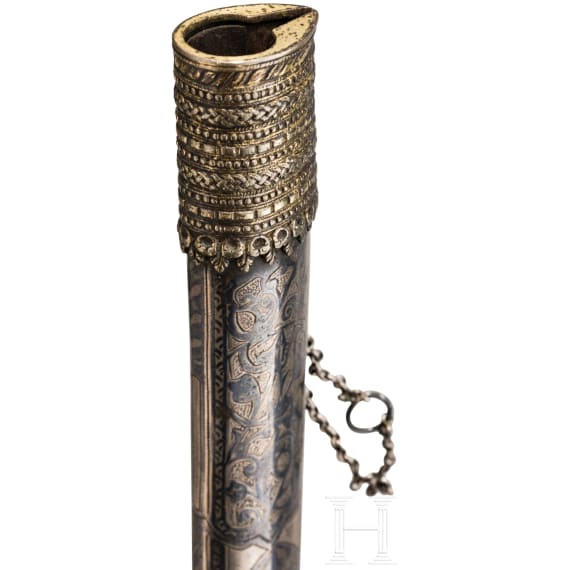 A Greek silver scabbard for a small yatagan, probably Crete, circa 1800