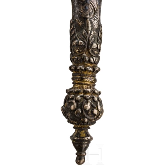 A Greek silver scabbard for a small yatagan, probably Crete, circa 1800