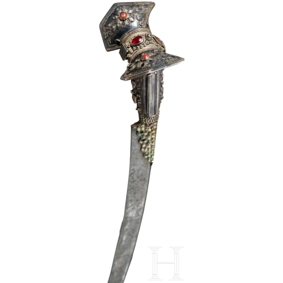 A silver mounted and coral studded yatagan, Krete, ca. 1830