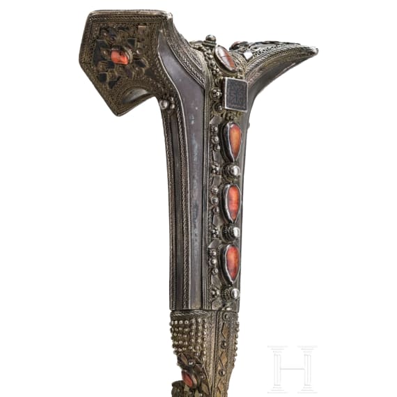 A silver mounted and coral studded yatagan, Krete, ca. 1830