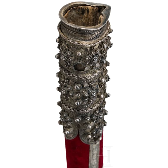 A silver mounted and coral studded yatagan, Krete, ca. 1830