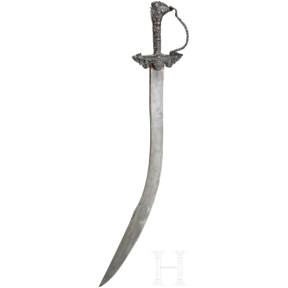 A Greek kilic with silver hilt, 1st half of the 19th century