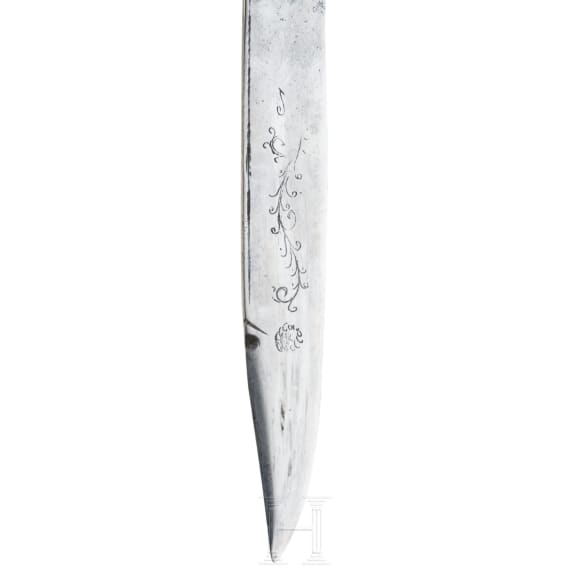 A silver mounted Ottoman bicak, circa 1800