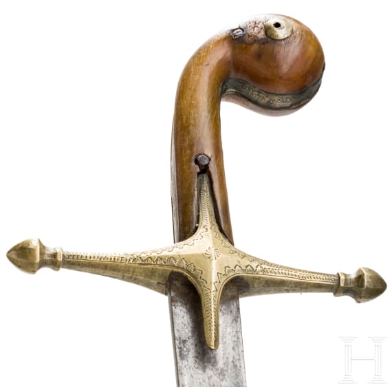An Ottoman shamshir with rhinoceros horn hilt, circa 1820
