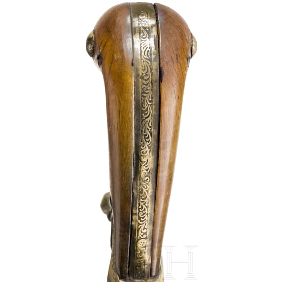 An Ottoman shamshir with rhinoceros horn hilt, circa 1820