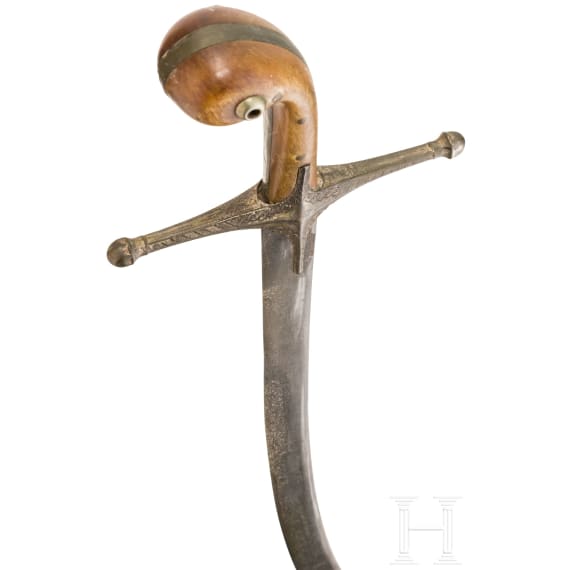 An Ottoman shamshir with fine wootz Damascus blade, circa 1830