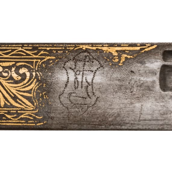 An Ottoman shamshir with rhino-horn grips, circa 1850