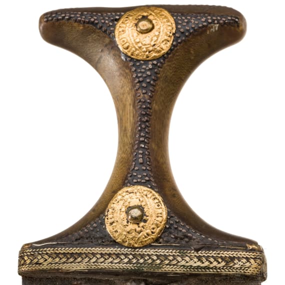 A Yemeni jambya with brocade belt, circa 1900