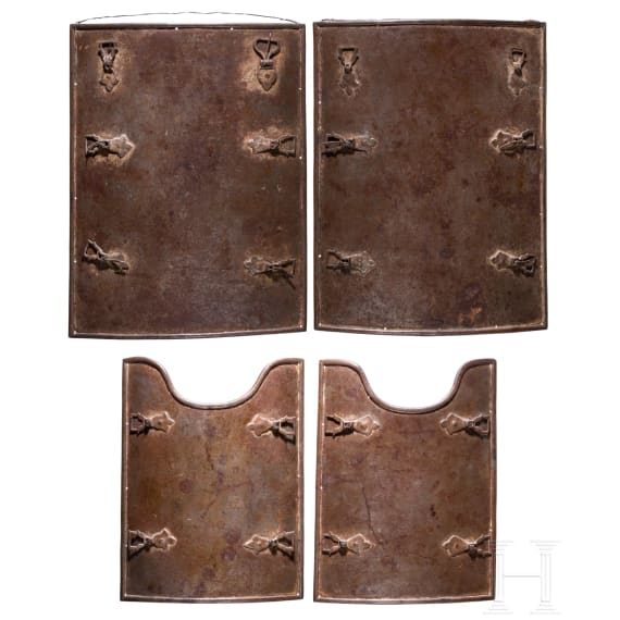A set of Persian armour plates (char aina), 19th century