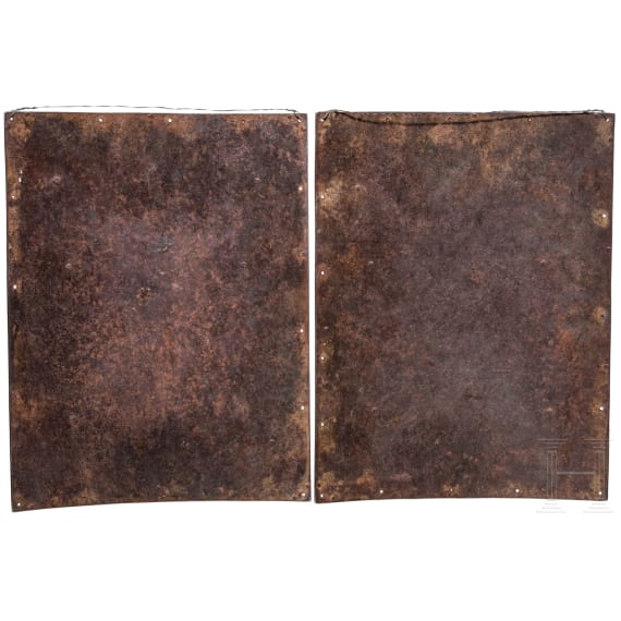 A set of Persian armour plates (char aina), 19th century