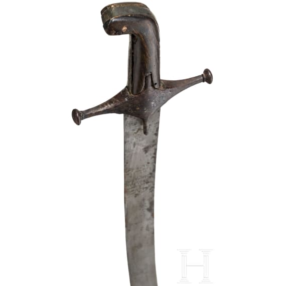 A Persian shamshir with wootz-Damascus blade, circa 1800