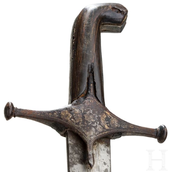 A Persian shamshir with wootz-Damascus blade, circa 1800