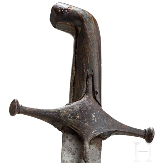 A Persian shamshir with wootz-Damascus blade, circa 1800